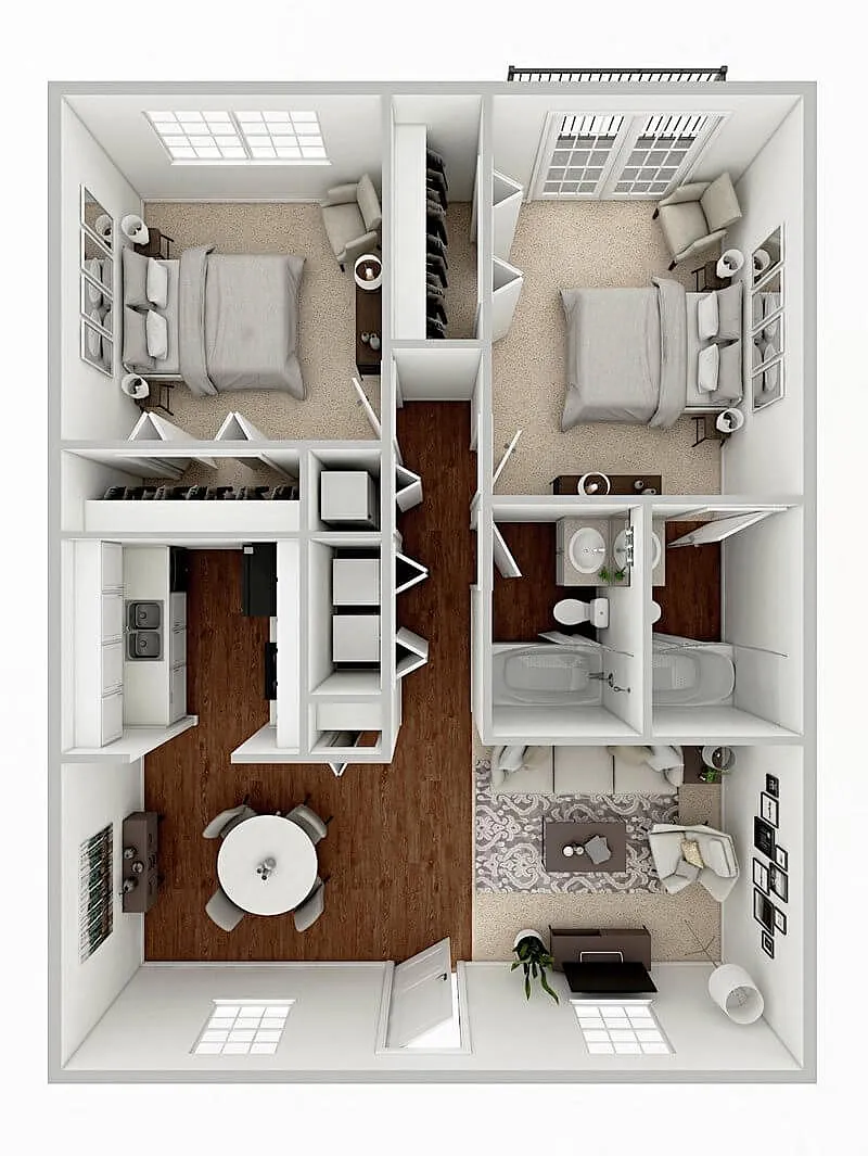 Floor plan 2 Bed 2 Bath