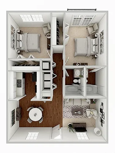 Floor plan 2 Bed 2 Bath
