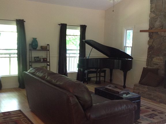 Living room with gas logs