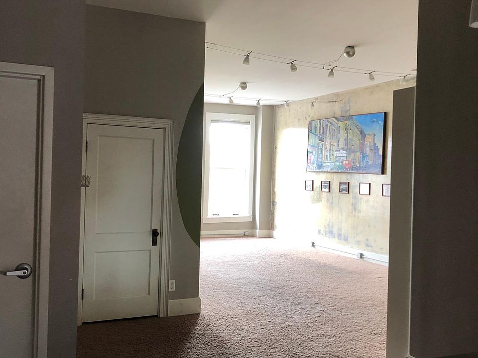 Looking into the living room from the kitchen.
