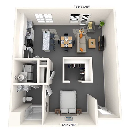 Floor plan Loft 0x1 749-891 SF