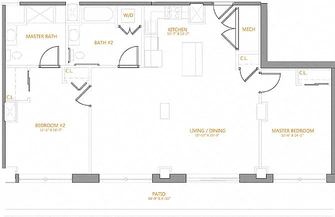 Floor plan 2 Bed/2 Bath-7L