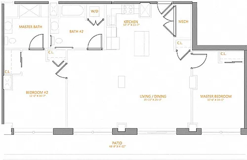 Floor plan 2 Bed/2 Bath-7L