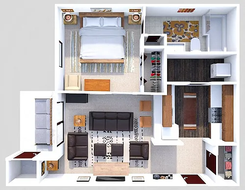 Floor plan Phase I - Executive 1 Bed 1 Bath