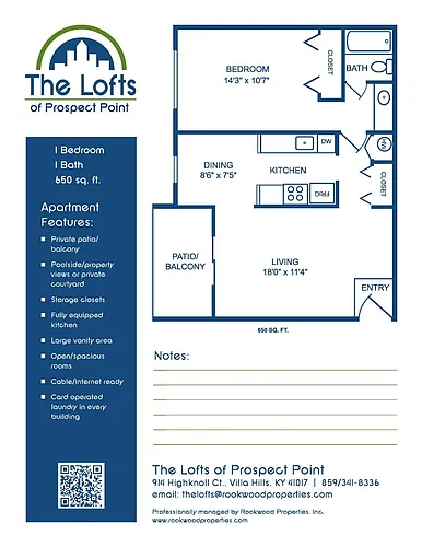 Floor plan LF-TM: 1B1B-650