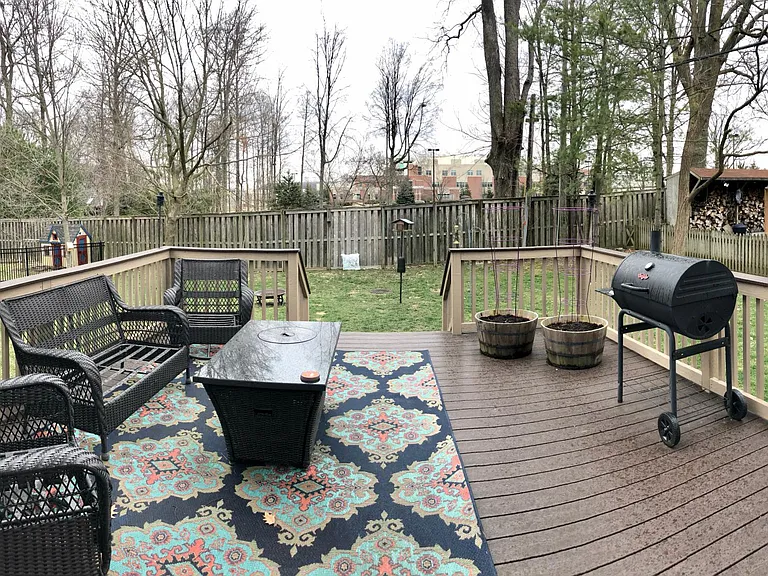 Deck and Fenced Backyard
