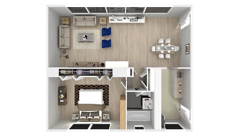 Floor plan 1 Bed 1 Bath Renovated