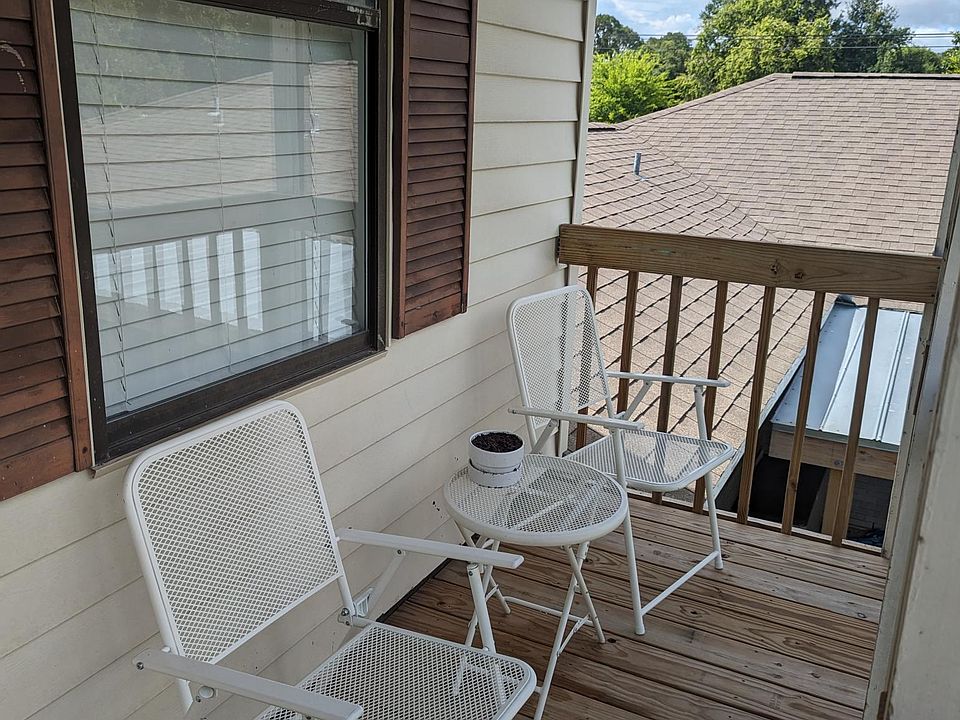 Porch overlooking backyard