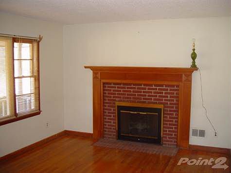 Large family room with wood burning fireplace