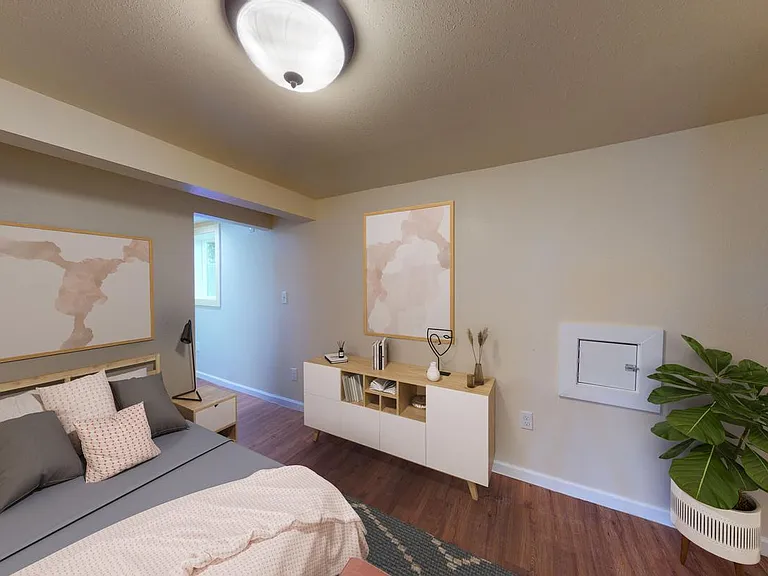 Bedroom 5. This image shows a virtually furnished space. Bedrooms come unfurnished.
