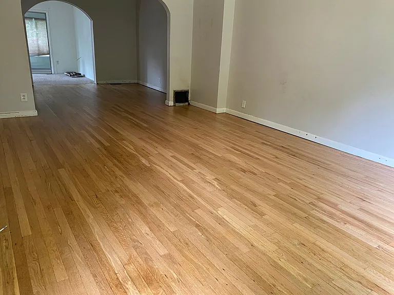 Living area with back porch in background