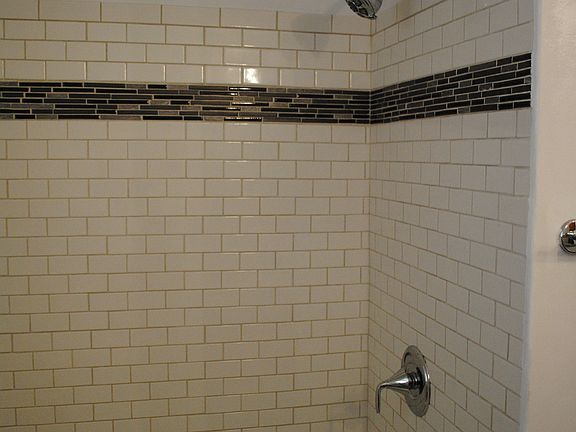 Newly tiled shower