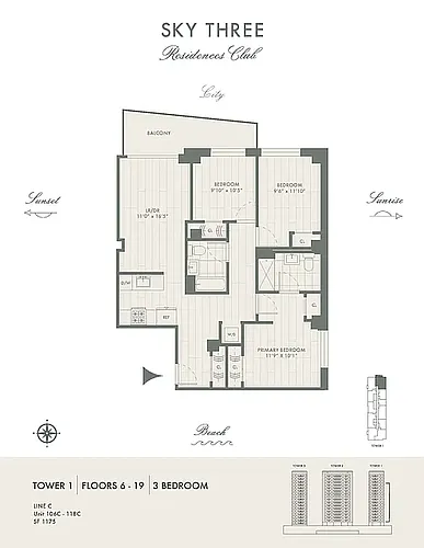 Floor plan Tower 1 C-line