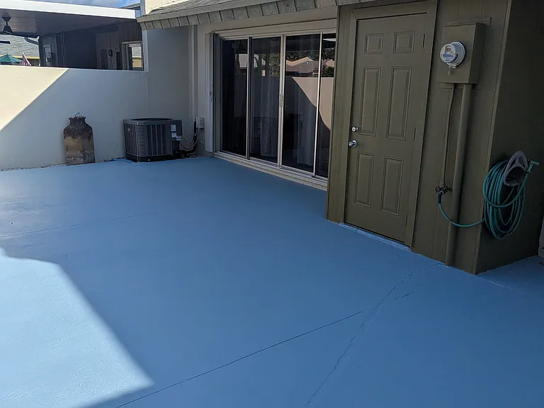 Back Patio with storage closet