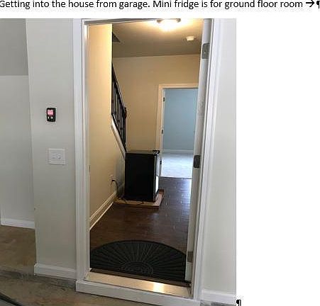 Getting into the house from garage.