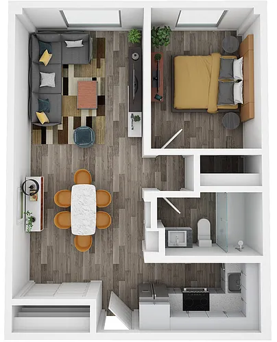 Floor plan 1 Bedroom - B