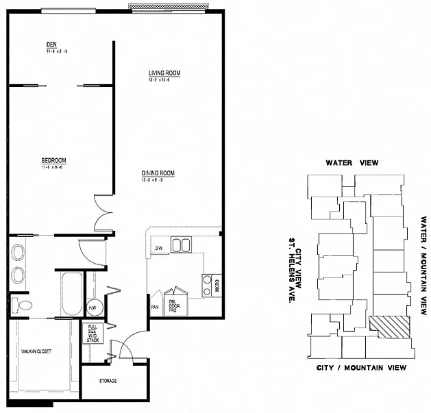 Floor plan 1X1 995