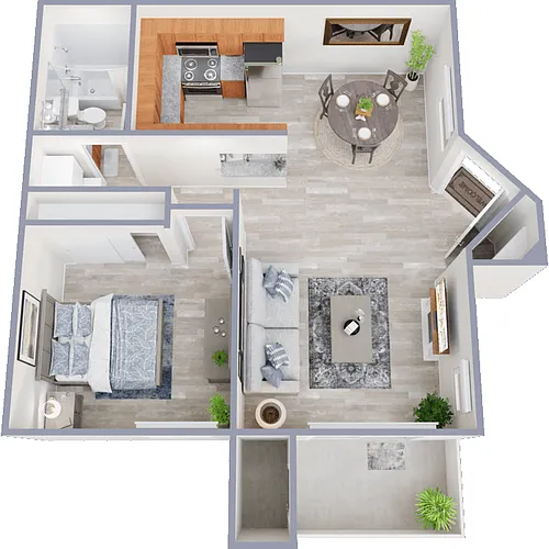 Floor plan 1 Bed 1 Bath A