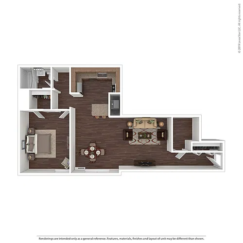 Floor plan One Bedroom Deluxe