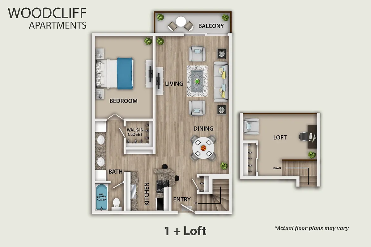 Floor plan 1 Bedroom A Plus Loft