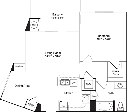 Floor plan 1 Bedroom F