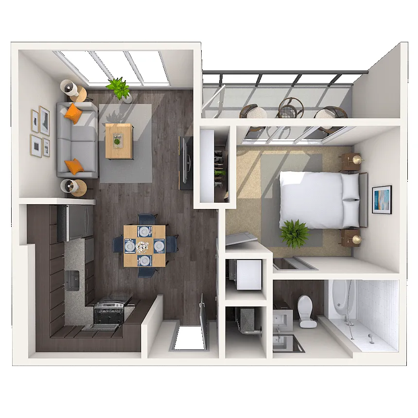 Floor plan Studio 0x1 543 SF