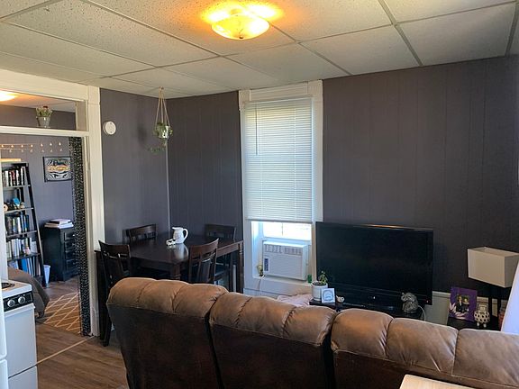 Open living, dining, kitchen