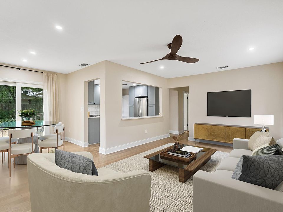 Living 1 and dining - virtually staged