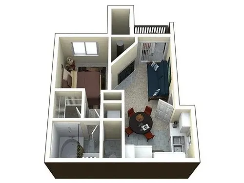 Floor plan 1X1 A