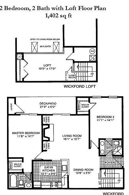 Great and spacious layout. Loft converts to 3rd bedroom if desired.