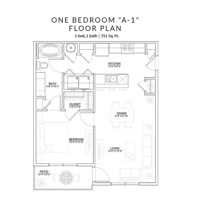 Floor plan Large One Bedroom