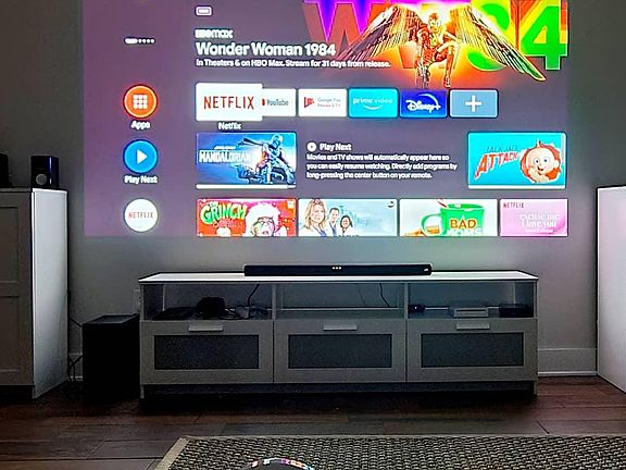 Living room projector (now ceiling mounted)