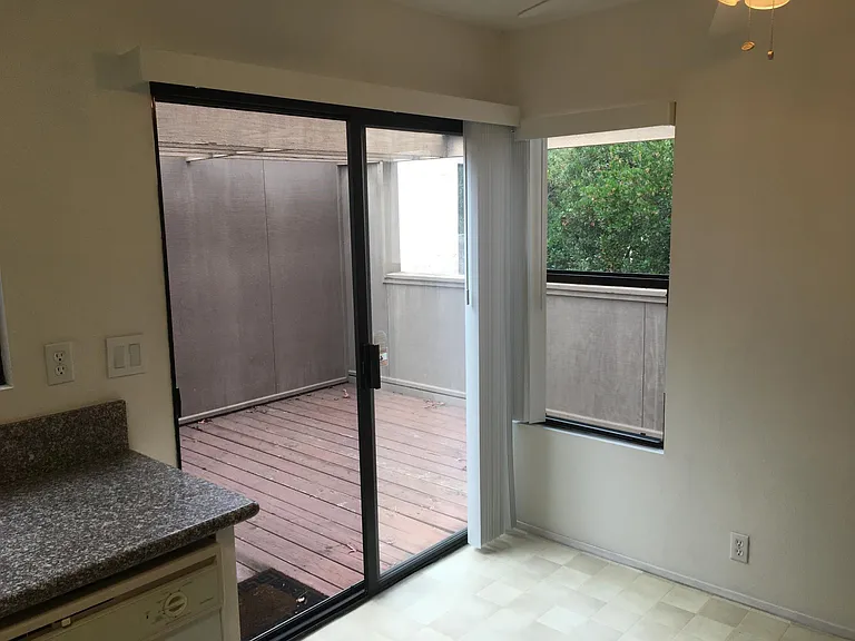 View of deck from kitchen