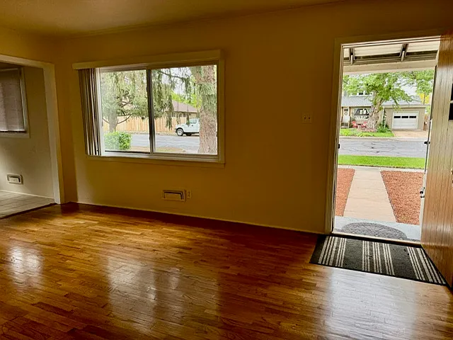 Front room. Living area. Floors redone