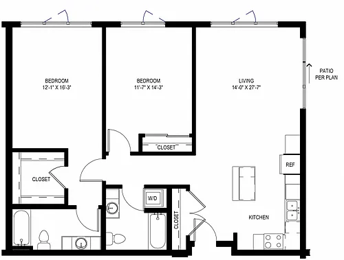 Floor plan Two Bedroom C6