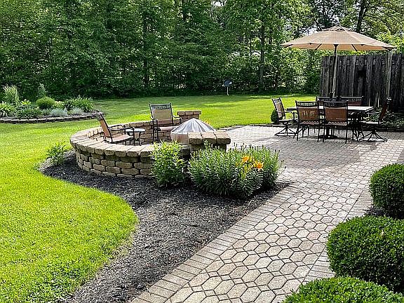 Stone paved patio