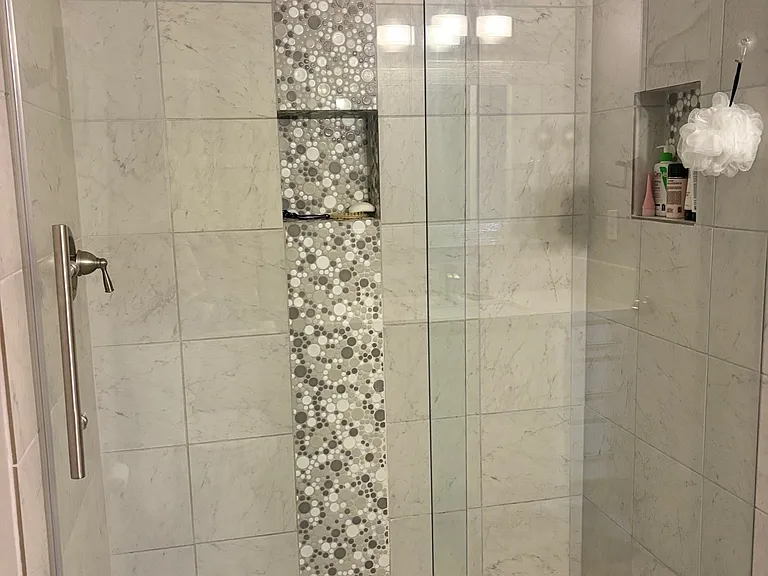 Shower in main bathroom.