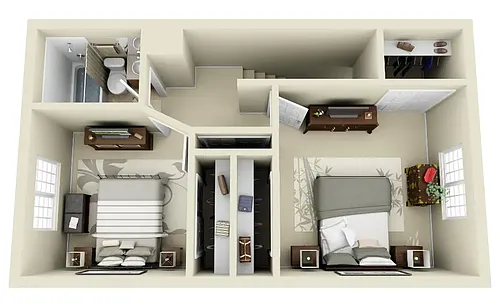 Floor plan 2-Bedroom Townhouse