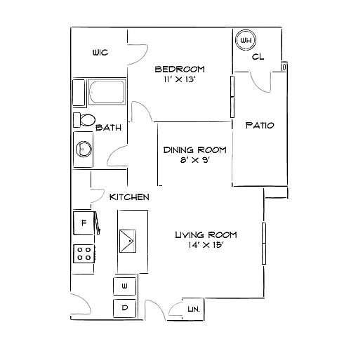 Floor plan Design 1B with Garage