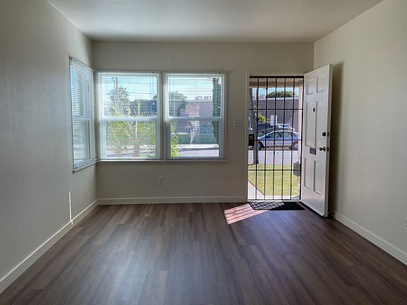 Living room entry with security screen door