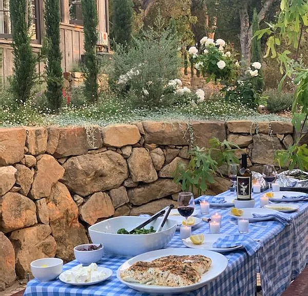 patio with dining setup