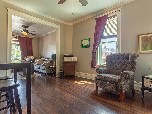 Dining room looking into living room