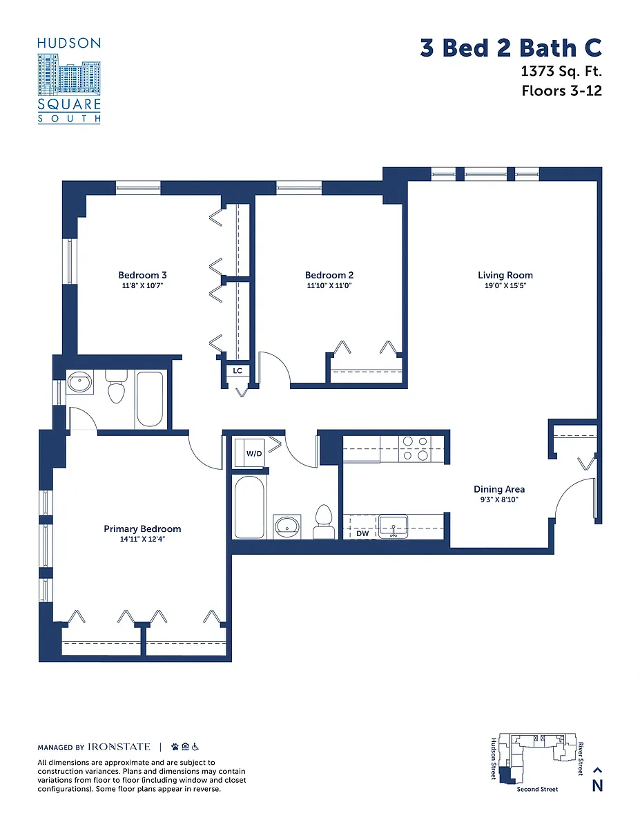 Floor plan 3 Bed 2 Bath C