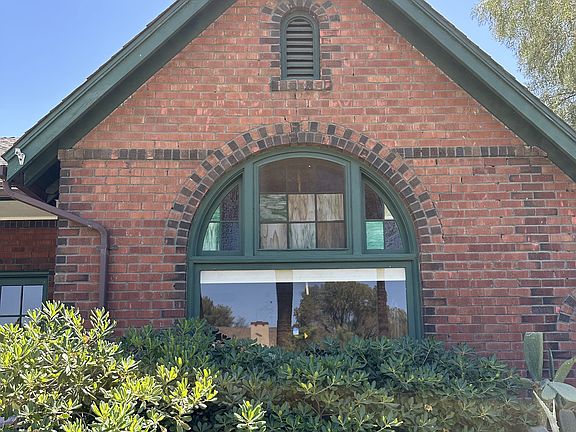 Large picture window with stained glass