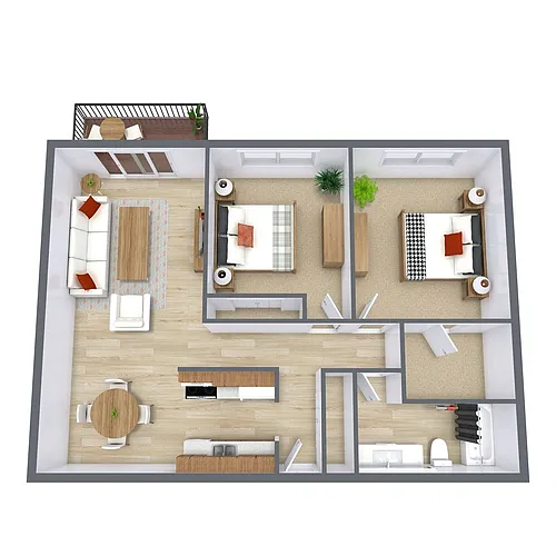 Floor plan Two Bedroom 21A