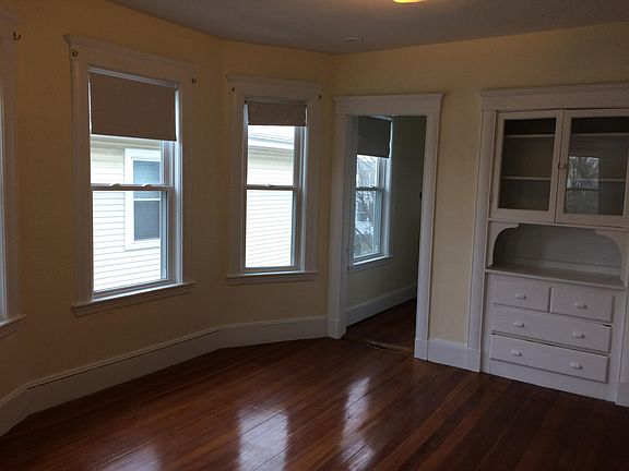 Bay window and built in cabinet in dining room