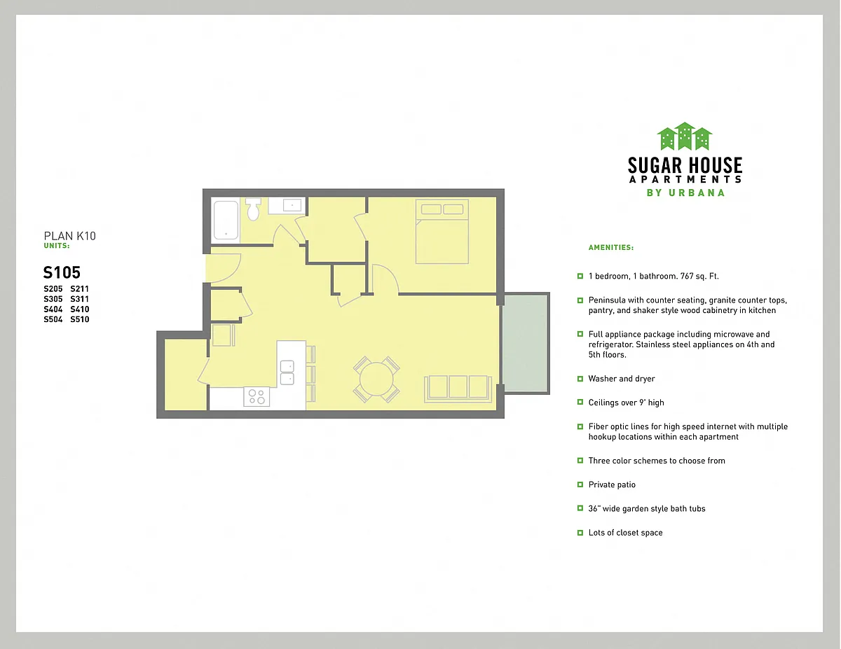 Floor plan 1 Bed K10 (k10-b)