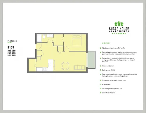Floor plan 1 Bed K10 (k10-b)