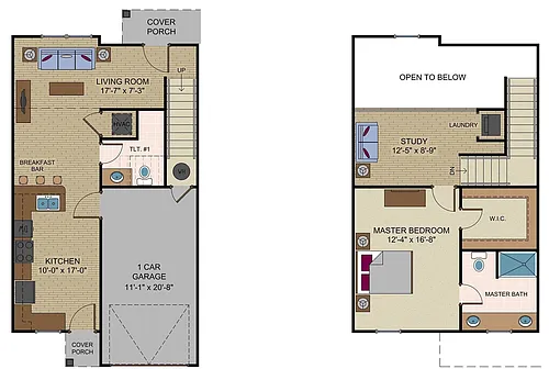 Floor plan 1 Bedroom Townhome