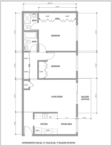 Floor plan 2 Bedroom 2 Bathroom